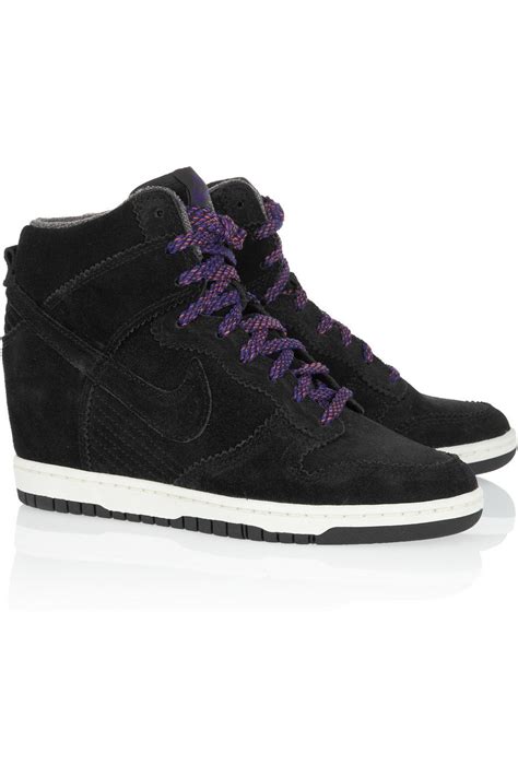 Nike Dunk Sky Hi Suede Wedge Sneakers in Black - Lyst