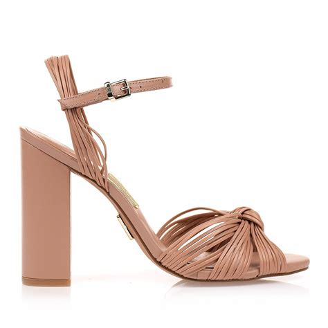 Sandália Salto Alto Ecoven Nude UZA Shoes Sapatos Femininos