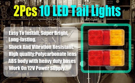 Amazon LEVANLIGHT 2Pcs LED Trailer Lights Taillight Lamp Stop