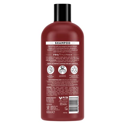 Tresemmé Keratin Smooth Shampoo Hair Care Product With Hydrolysed Keratin For 72h Frizz Control