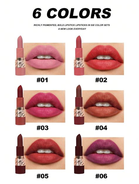 6ps Set Matte Lipstick Set Best Selling Matte Easy Color Long Lasting