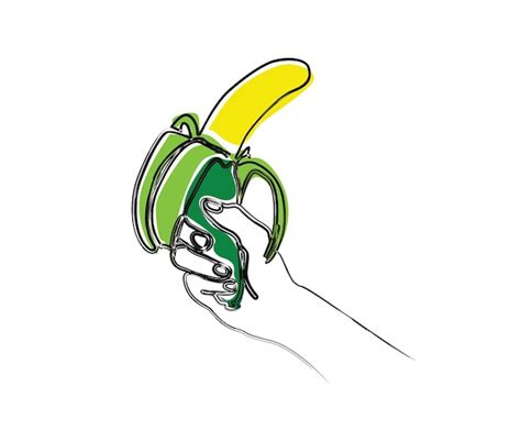 Premium Vector Hand Holding Banana Fruit Doodle Schratch Hand Holds