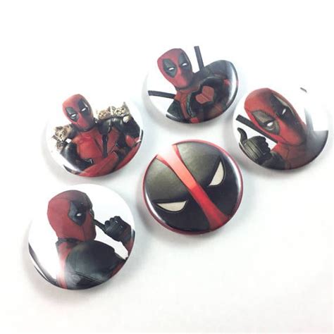 Deadpool Badge Set Pin Back Buttons Marvel Superhero X Men Pin Backs