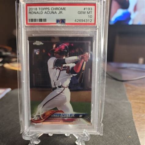 Topps Chrome Ronald Acuna Jr Psa Rookie Card Ebay