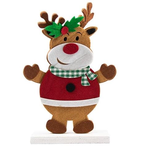 Christmas Reindeer Felt Ornament Decoration 21cm | Partyrama