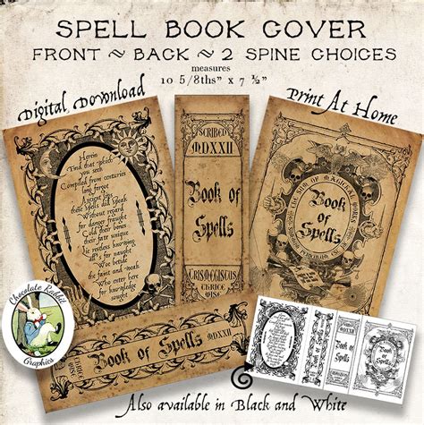 Spell Book Cover Halloween Witch Vintage Style By Chocolaterabbit