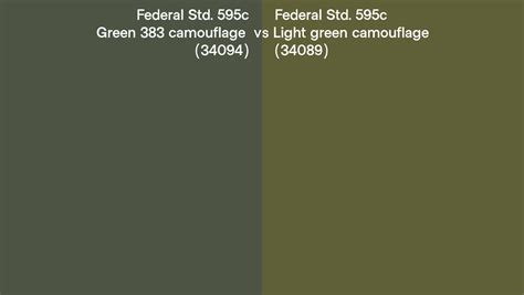 Federal Std 595c 34094 Green 383 Camouflage Vs 34089 Light Green