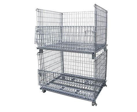 Stackable Folded Galvanized Steel Welded Heavy Duty Wire Mesh Stillage