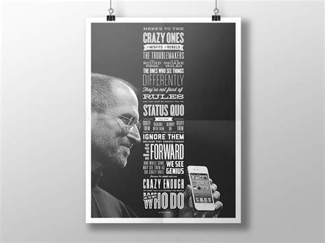 Steve Jobs, "Think Different" poster (PDF & Illustrator freebie) | Job ...