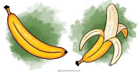 How To Draw A Banana With The Skin And Peeled