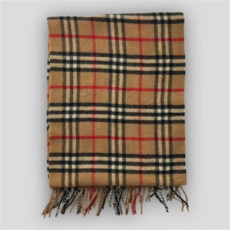 Burberry Mens Tan And Red Scarf Wraps Depop