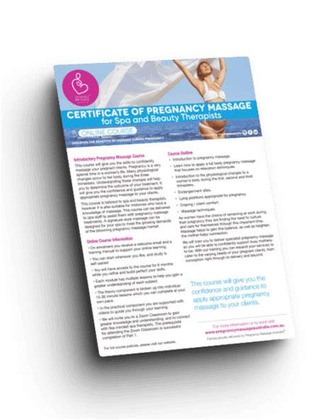 Certificate Of Pregnancy Massage For Spa And Beauty Therapists Online