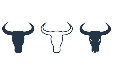 Bull And Cow Head With Big Horn Vector Graphic By Masum Bhuiyan