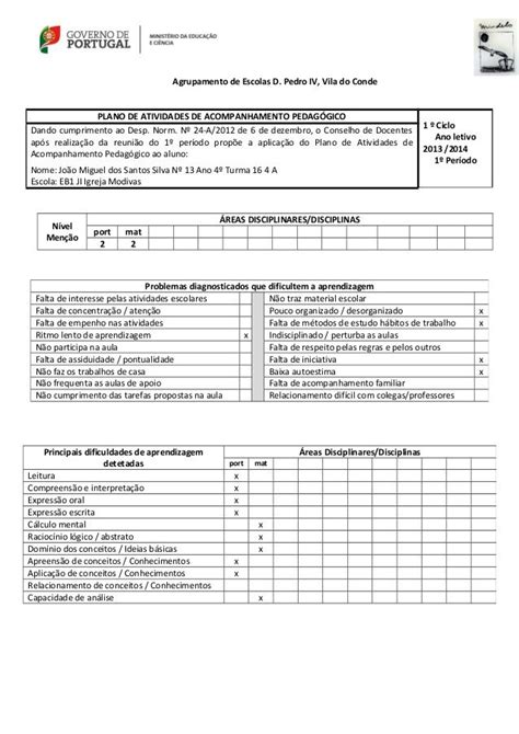 Agrupamento De Escolas D Pedro IV Vila Do Conde PLANO DE ATIVIDADES