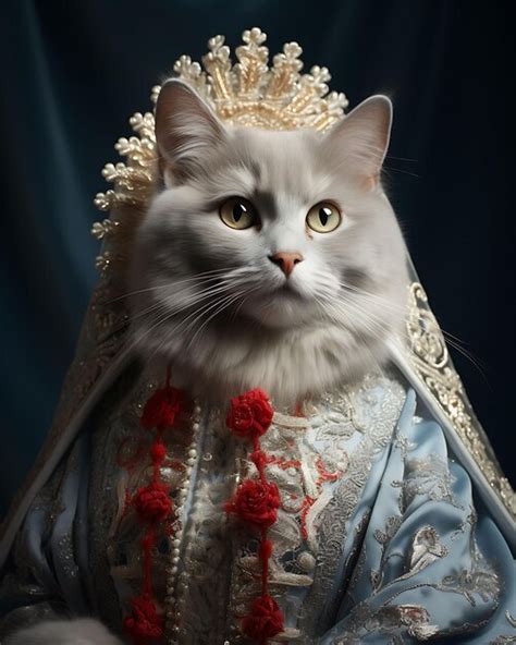 Premium AI Image | Portrait of Russian Blue Cat Donning a Traditional ...