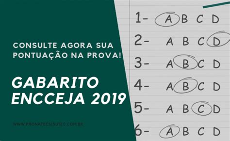 Gabarito Encceja 2024 Confira sua pontuação AGORA