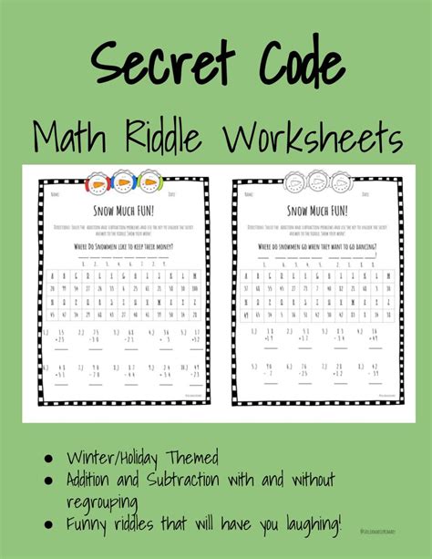 Math Riddles Worksheets