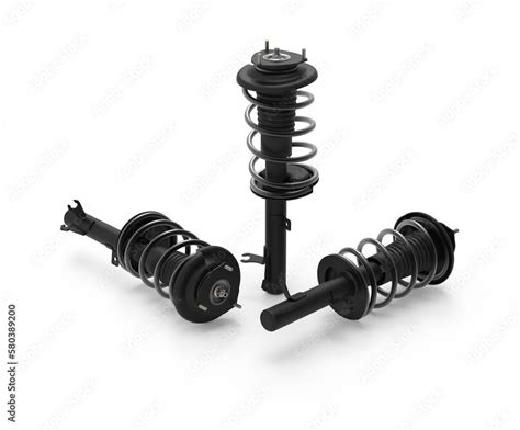 Car front shock absorber. Car suspension part. Isolated on transparent background. Stock ...