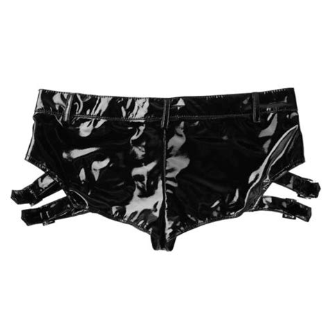 Women Dance Bottoms Shiny Club Wear Mini Booty Daliy Shorts Wet Look