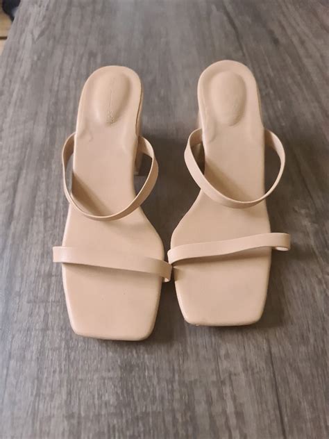 The Edit Nude Block Heels Women S Fashion Footwear Heels On Carousell