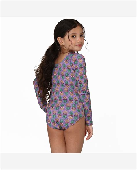 Riachuelo Mai Manga Longa Infantil Abacaxis Violeta Uv Line