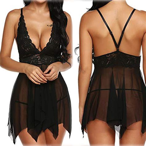 Womens Lace Teddy Lingerie Deep V Backless Sleeveless Romper Sleepwear Shopshipshake