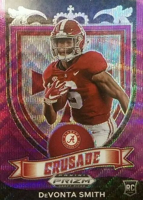 DeVonta Smith 2021 Prizm Draft Picks 165 Crusade Purple Wave Price