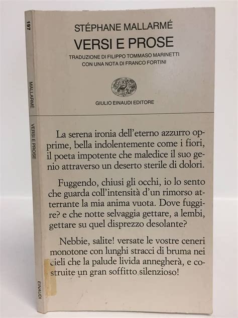 Versi E Prose Traduzione Di F T Marinetti Con Una Nota Di Franco