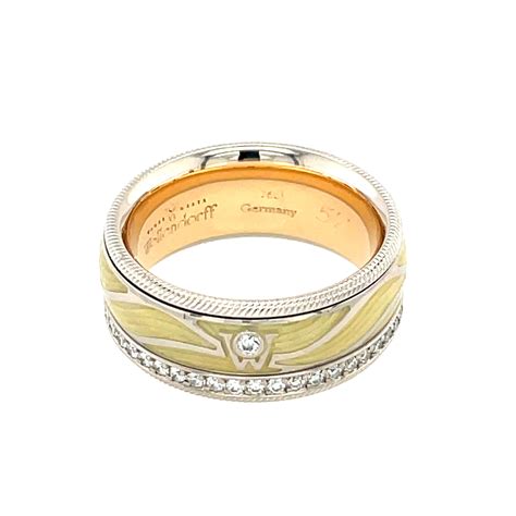 Wellendorff Ring Gr 57 Ca 0 55 Ct Diamanten Bicolor 750 18K Kaufen