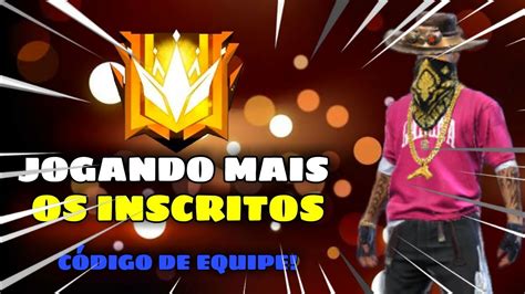 Jogando Mais Os Inscritos L Gerando Codigo De Equipe L Free Fire Ao