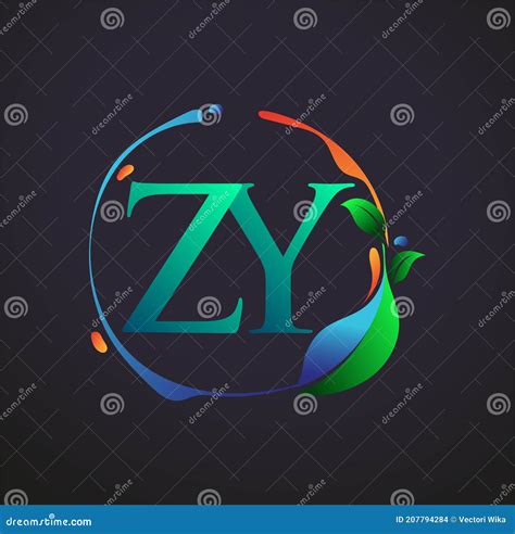 Initial Letter ZY With Nature Elements Logo Colorful Nature And