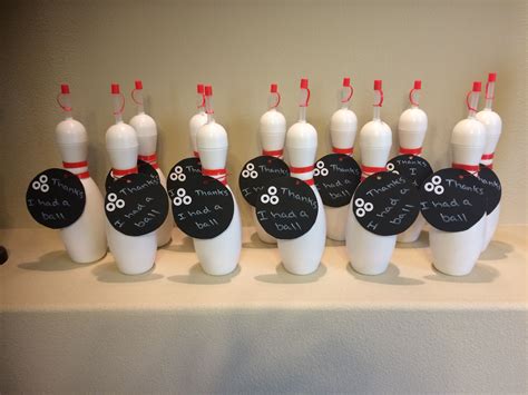 Boys Bowling Party Favor Bowling Pin Water Bottles Filled With Gum Balls Bowling Party Themes