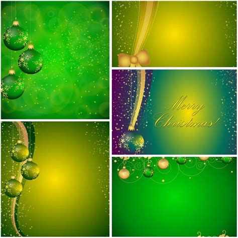 Christmas Cards On A Green Backgrounds Vector 2020 2021 Free