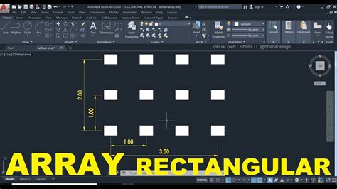 Perintah Array Rectangular Pada Autocad Youtube