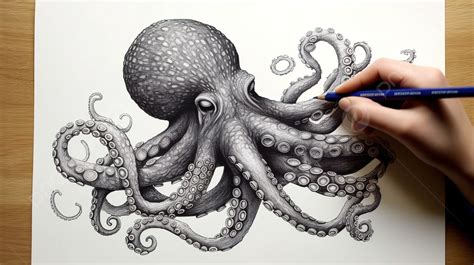 Realistic Octopus Sketch