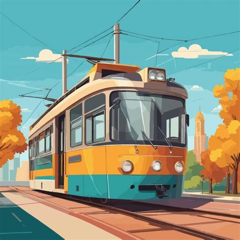 Premium Vector | Tram stop vector