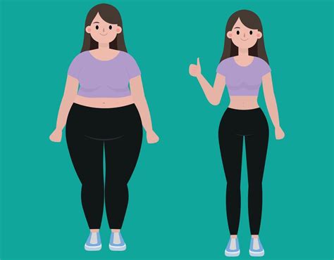 Fat And Thin Woman Before And After Demonstration 45859880 Vector Art At Vecteezy