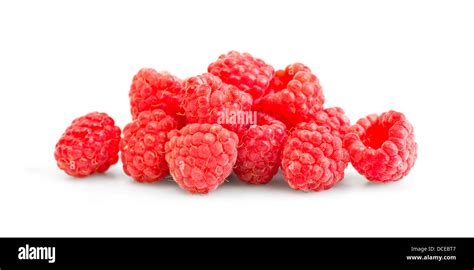 Ripe Red Raspberry Isolated On White Background Stock Photo Alamy