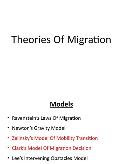 Theories of Migration | PDF | Human Migration | Urbanization