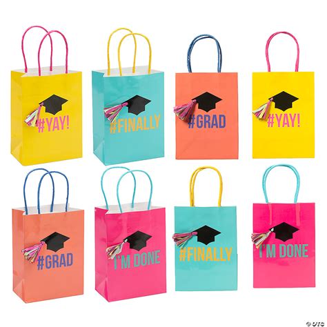 5 X 7 Small Congrats Girl Grad Party Paper T Bags 4 Pc