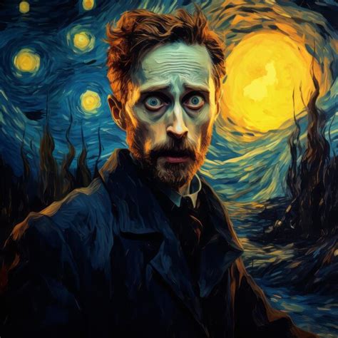 Premium Photo Macabre Zombie Portrait Of Z From Frozen In Van Gogh S