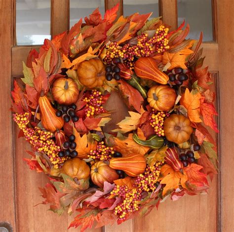 Montgomery Hollow Silk Fall Door Wreath 26 Inch Autumn Wreaths For