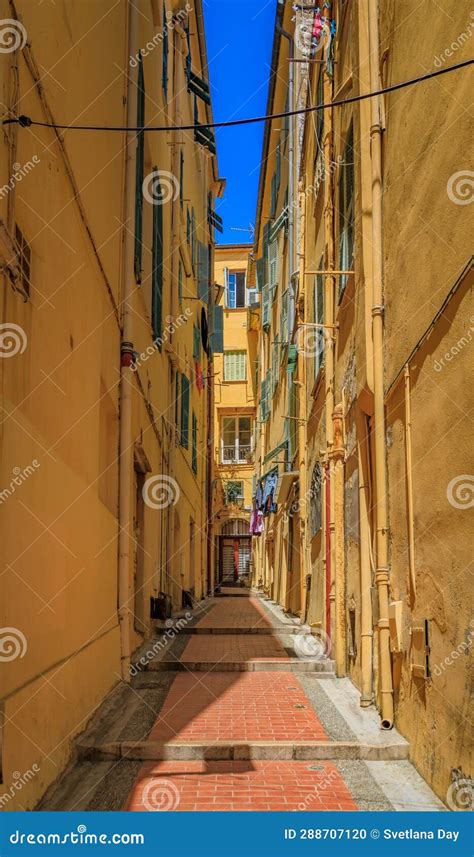 Colorful Traditional Houses In The Old Town Of Menton On The French