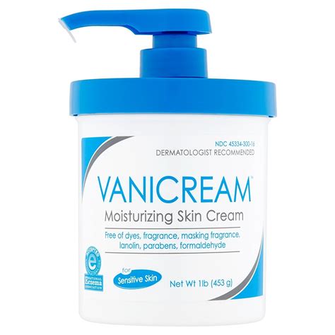 Vanicream Moisturizing Cream For Sensitive Skin With Pump White