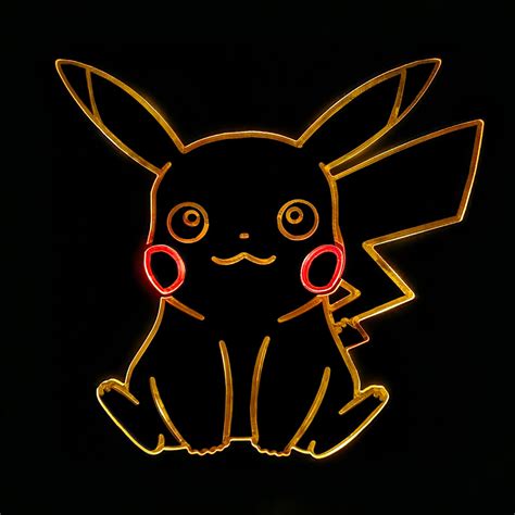 Pokemon Pikachu Sign Edge Lit Led Neon Like Led Pokemon Etsy