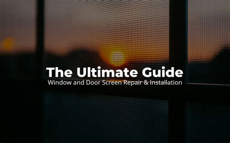 The Ultimate Guide to Window and Door Screen Repair & Installation ...