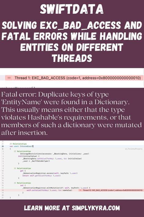 Swiftdata Solving Fatal Errors And Excbadaccess While Handling