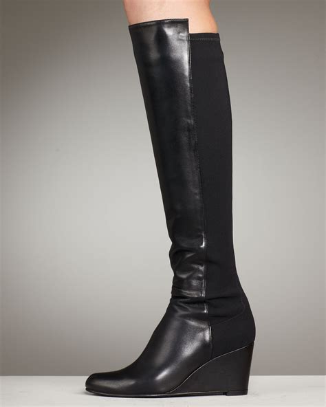 Stuart Weitzman Wedge Boot In Black Lyst