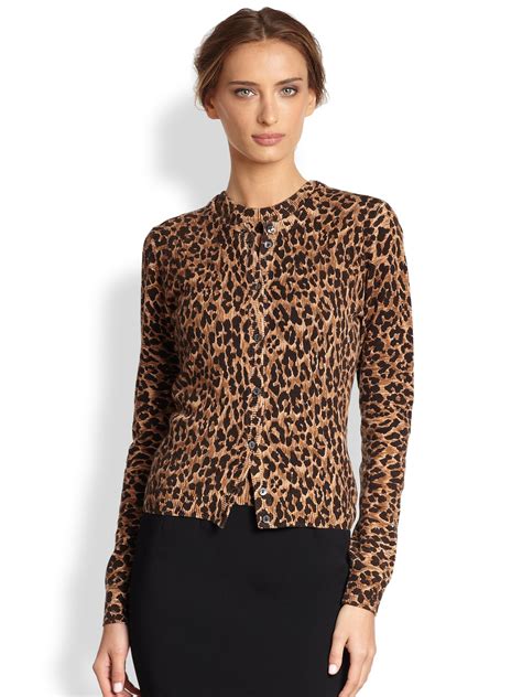 Lyst Dolce Gabbana Cashmere Leopard Print Cardigan