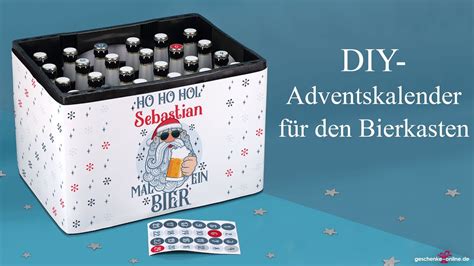 Diy Bierkasten Adventskalender Mit Name Und Weihnachtsmann Bedruckt